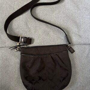 Coach Black Jacquard pleated Swimgpack Crossbody Bag